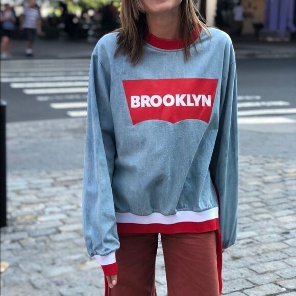 Limited Edition DFBK Defend Brooklyn Denim Crewneck w Zippers RARE - Picture 16 of 16